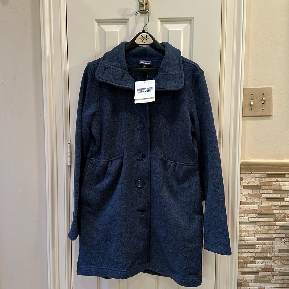 Patagonia Blue Pea Coat Classic Tailored Design